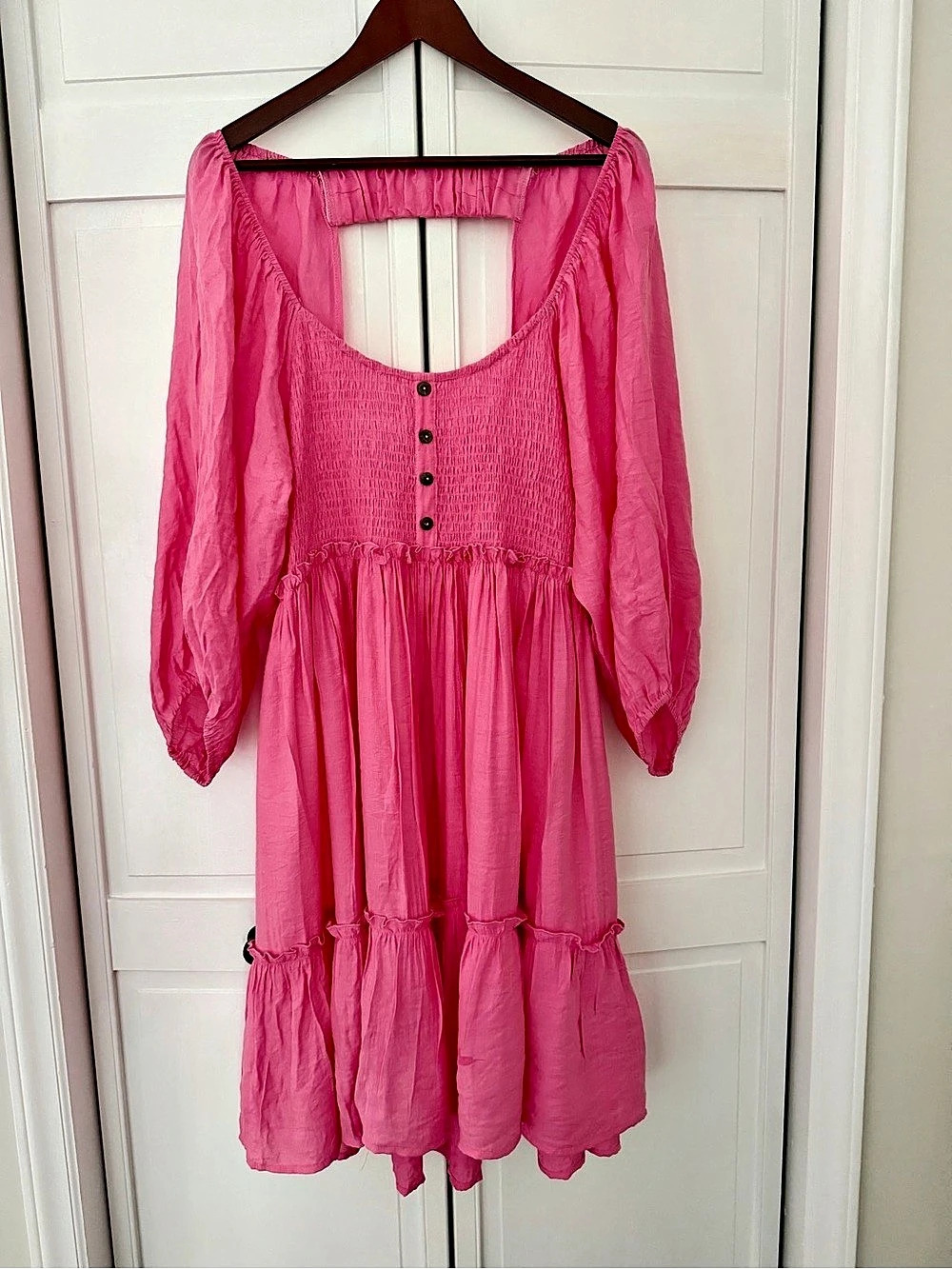 Umgee Tiered midi  Dress in Pink Size 2XL